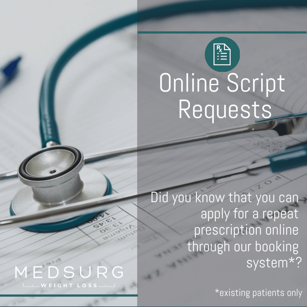 Online repeat prescription request – MedSurg Weight Loss Brisbane