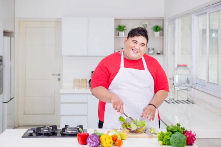 Man Preparing Salad — MedSurg Weight Loss in Brisbane, QLD